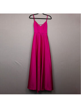 Jules & Cleo hot pink strappy back satin a-line formal dress NWT-0